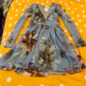 NWT Charlotte Russe gray floral cocktail dress, XS